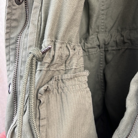 Gap Army Green Utility Coat Medium Adjustable Waist - Picture 6 of 10